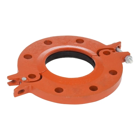 Usa Industrials Grvd Pipe Fitting - Ductile Iron Orange Enamel-Coated - Hinged Flange Adapter - 2-1/2 Grvd End ZUSA-PF-19813